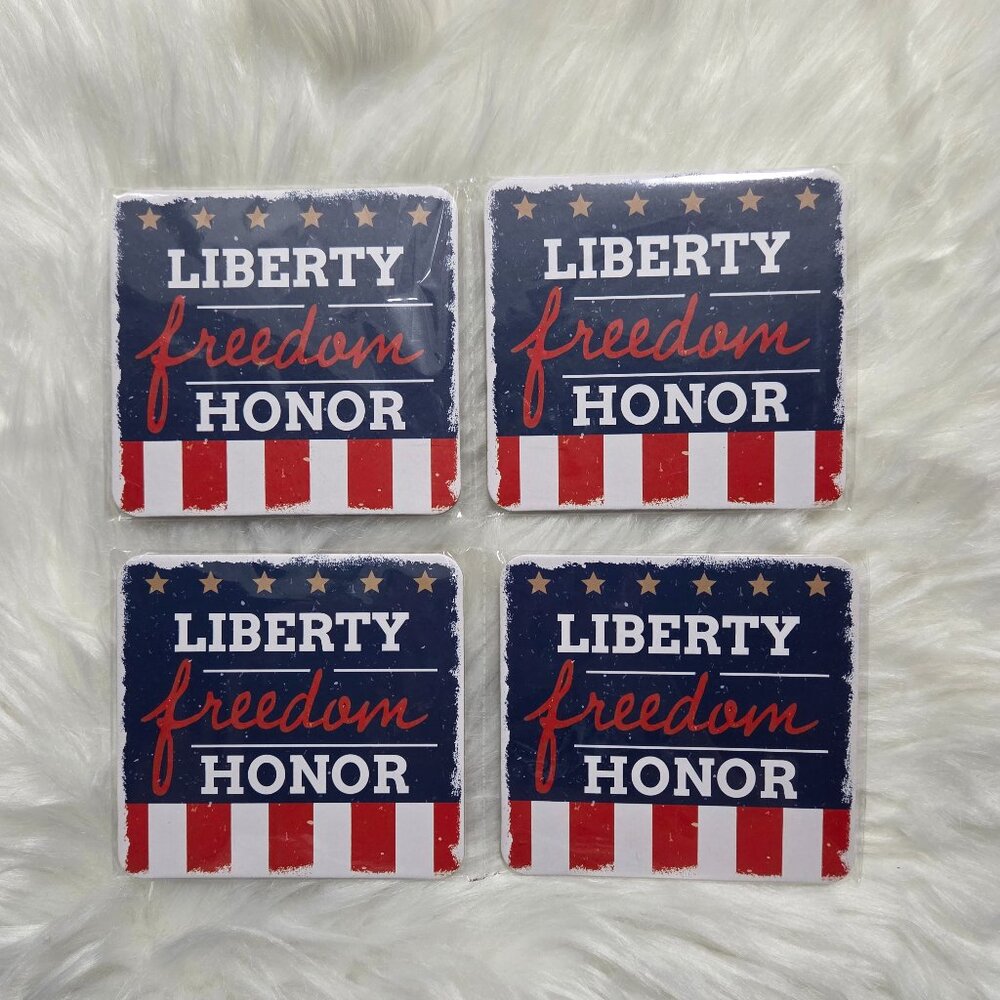 VFW Liberty, Freedom, Honor Coaster Set